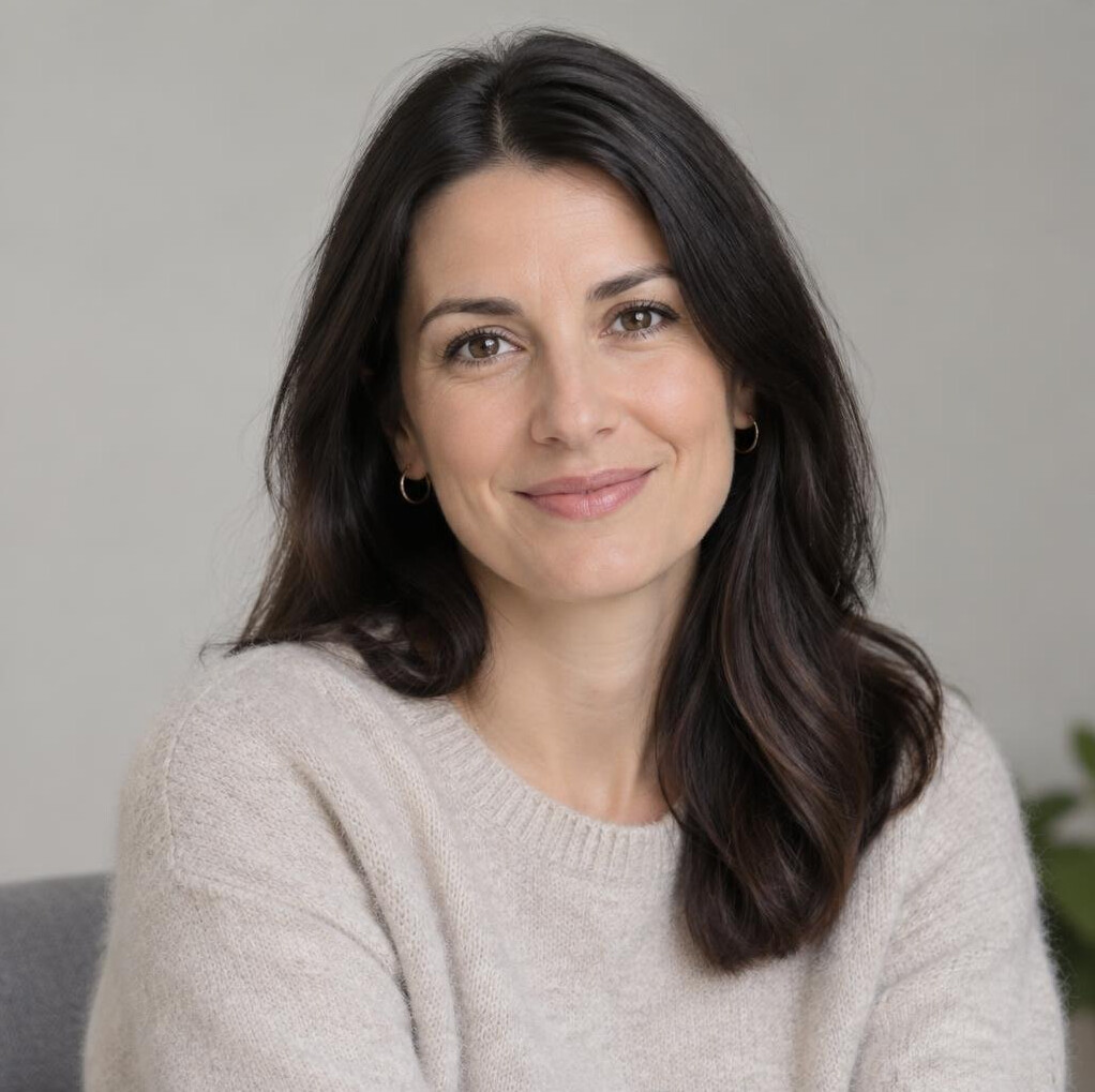 Portrait of a smiling Croatian woman with dark hair