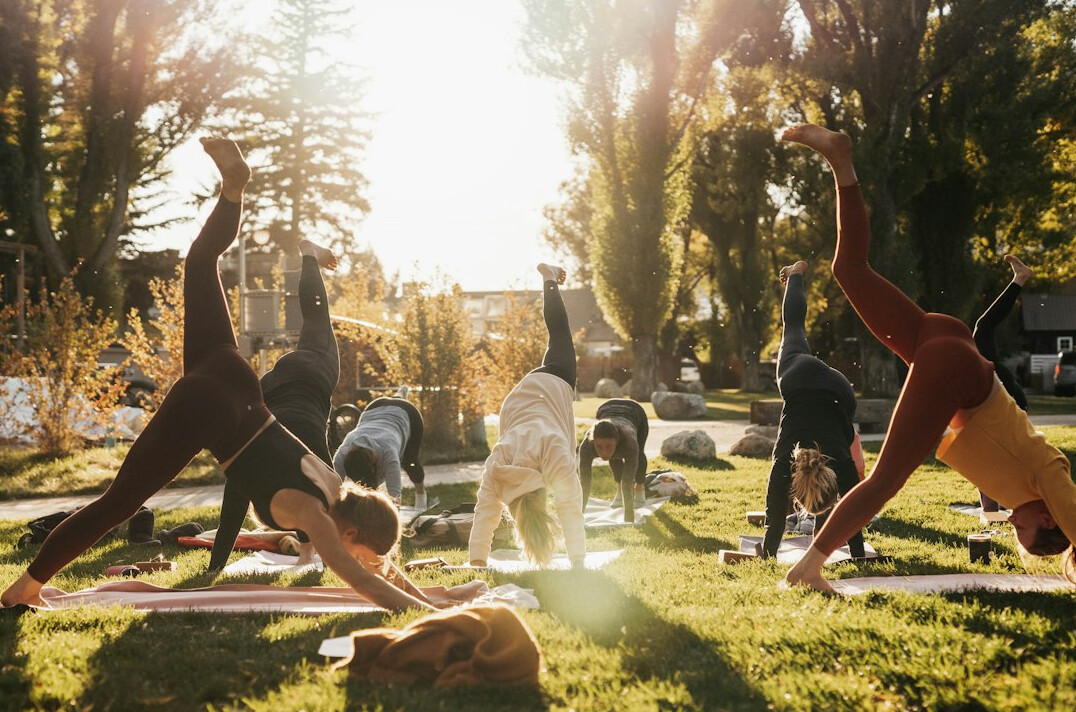 employees doing yoga