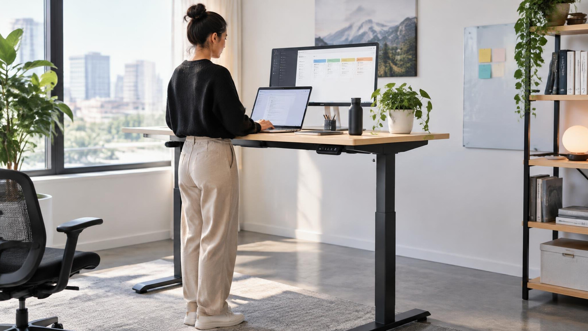 standing desk setup